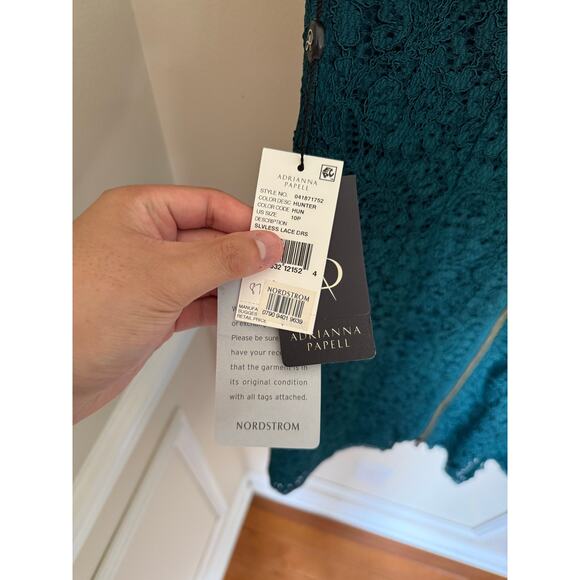 NWT Teal Full Lace Adrianna Papell Formal Cocktail Knee Length Summer Dress - Picture 8 of 11